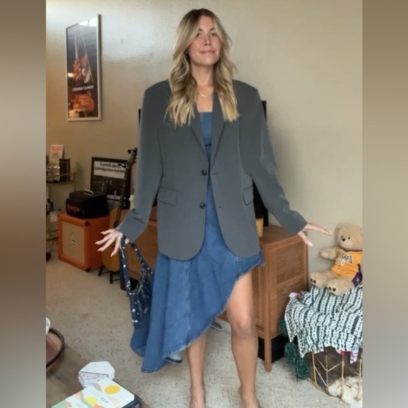 REFORMATION Malina Denim Strapless Dress 4 - Picture 3 of 8